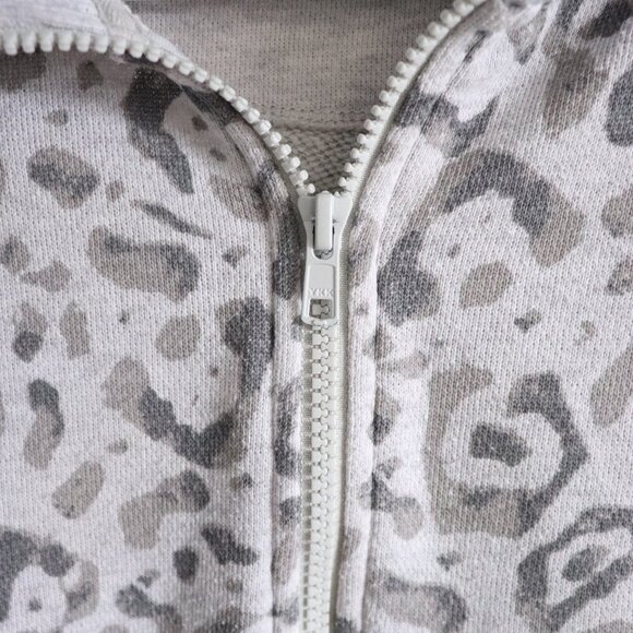 Aerie Women's Sz S Cream Animal Print Oversized 1/4 Zip Relaxed Pullover Sweater - Picture 6 of 16